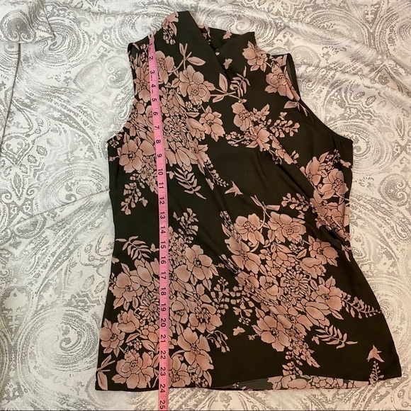 Cabi brown and pink floral sleeveless blouse ~XS - Picture 6 of 6